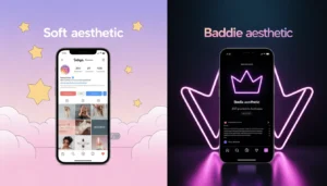 How to Find a Cool Nickname | A Step-by-Step Guide for Gamers & Creators 2 A comparison of soft aesthetic and baddie nicknames for Instagram profiles created with Quick Counter Tools online generator.